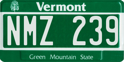VT license plate NMZ239