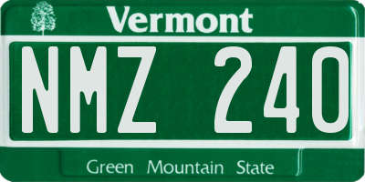 VT license plate NMZ240