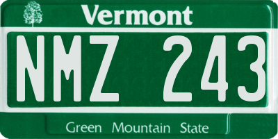 VT license plate NMZ243