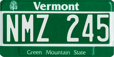 VT license plate NMZ245