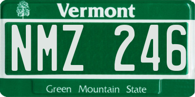 VT license plate NMZ246
