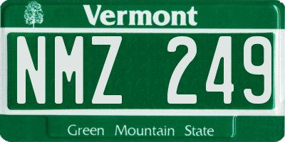VT license plate NMZ249