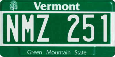 VT license plate NMZ251