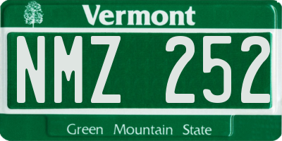 VT license plate NMZ252