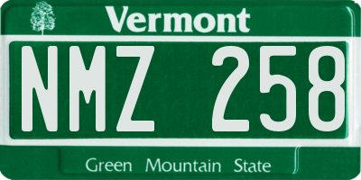 VT license plate NMZ258