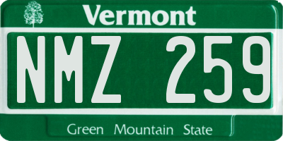 VT license plate NMZ259