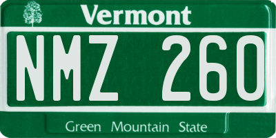 VT license plate NMZ260