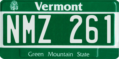 VT license plate NMZ261