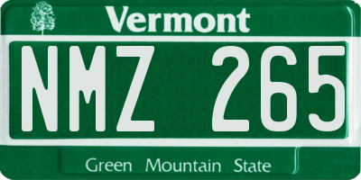 VT license plate NMZ265