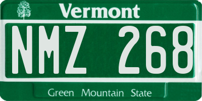 VT license plate NMZ268
