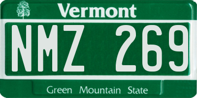VT license plate NMZ269