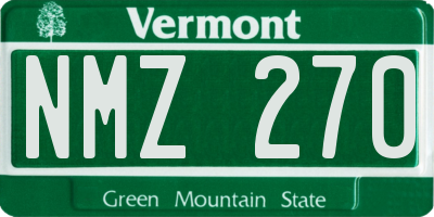 VT license plate NMZ270