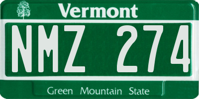 VT license plate NMZ274