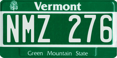 VT license plate NMZ276