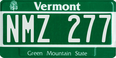 VT license plate NMZ277