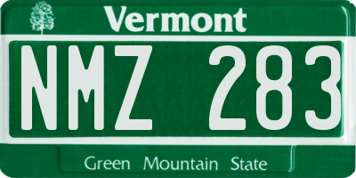 VT license plate NMZ283