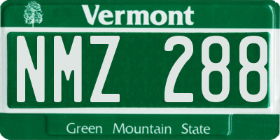 VT license plate NMZ288