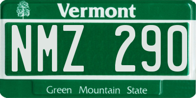 VT license plate NMZ290