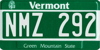 VT license plate NMZ292