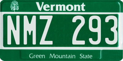 VT license plate NMZ293