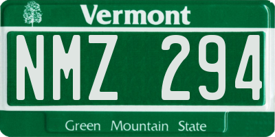 VT license plate NMZ294