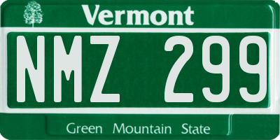 VT license plate NMZ299