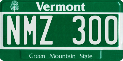 VT license plate NMZ300