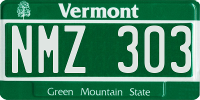 VT license plate NMZ303