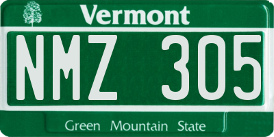 VT license plate NMZ305