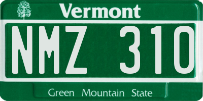 VT license plate NMZ310