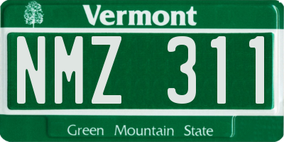 VT license plate NMZ311