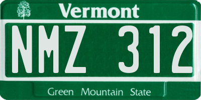 VT license plate NMZ312
