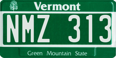 VT license plate NMZ313