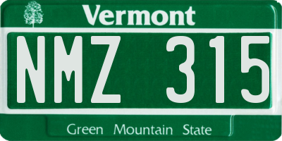 VT license plate NMZ315