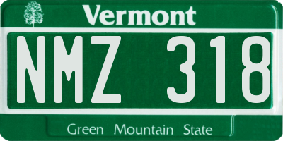 VT license plate NMZ318