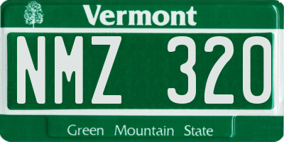 VT license plate NMZ320