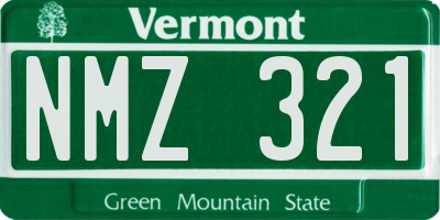 VT license plate NMZ321