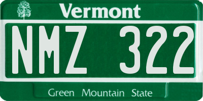 VT license plate NMZ322
