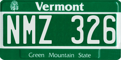 VT license plate NMZ326