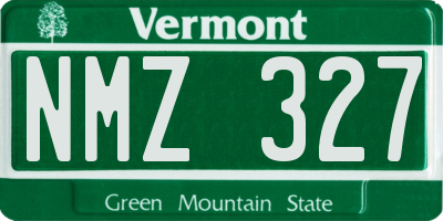 VT license plate NMZ327