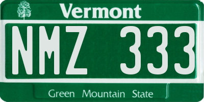 VT license plate NMZ333