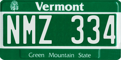 VT license plate NMZ334