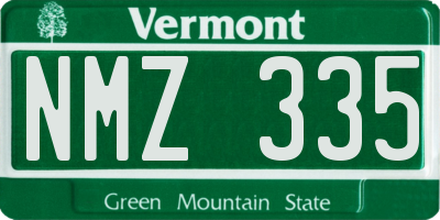 VT license plate NMZ335