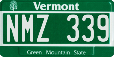 VT license plate NMZ339