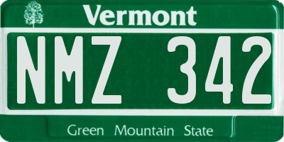 VT license plate NMZ342