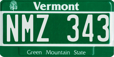 VT license plate NMZ343