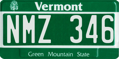 VT license plate NMZ346