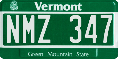 VT license plate NMZ347