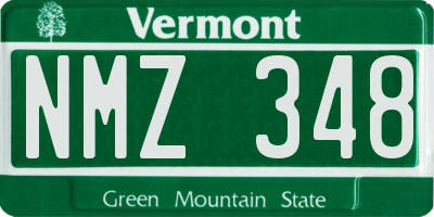 VT license plate NMZ348