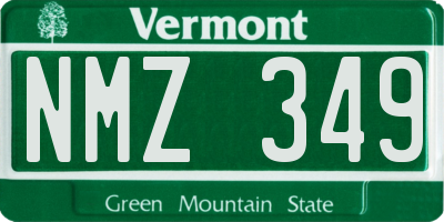 VT license plate NMZ349